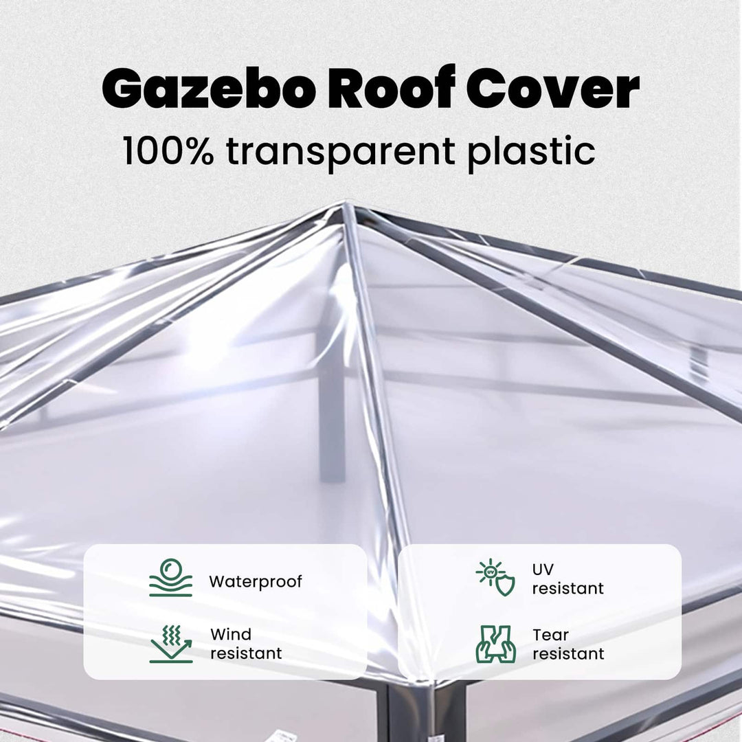 Gazebo Cover Erstatning 300 x 300 x 26 cm Transparent PVC