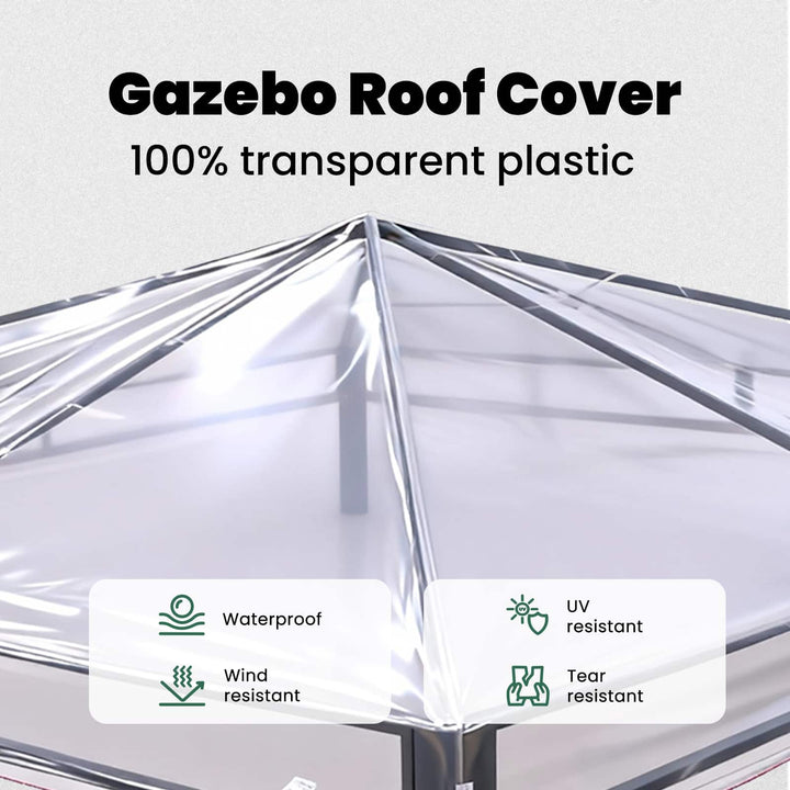 Gazebo Cover Erstatning 300 x 300 x 26 cm Transparent PVC
