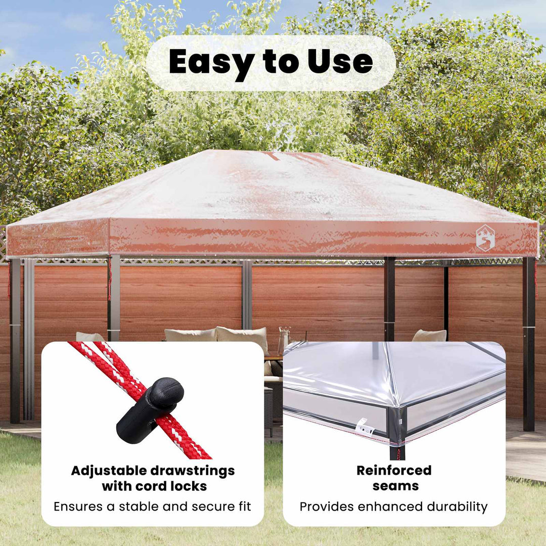 Gazebo Cover Erstatning 300 x 300 x 26 cm Transparent PVC