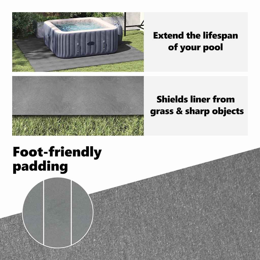 Pool Bundark Lysegrå 396 x 396 x 0,1 cm Non-woven stof