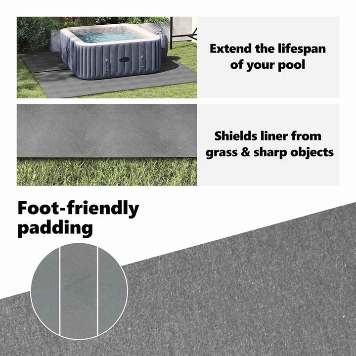 Pool Bundark Lysegrå 396 x 396 x 0,1 cm Non-woven stof