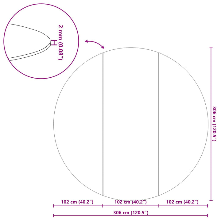 Pool Bundark Sort Ø 306 cm Non-woven stof