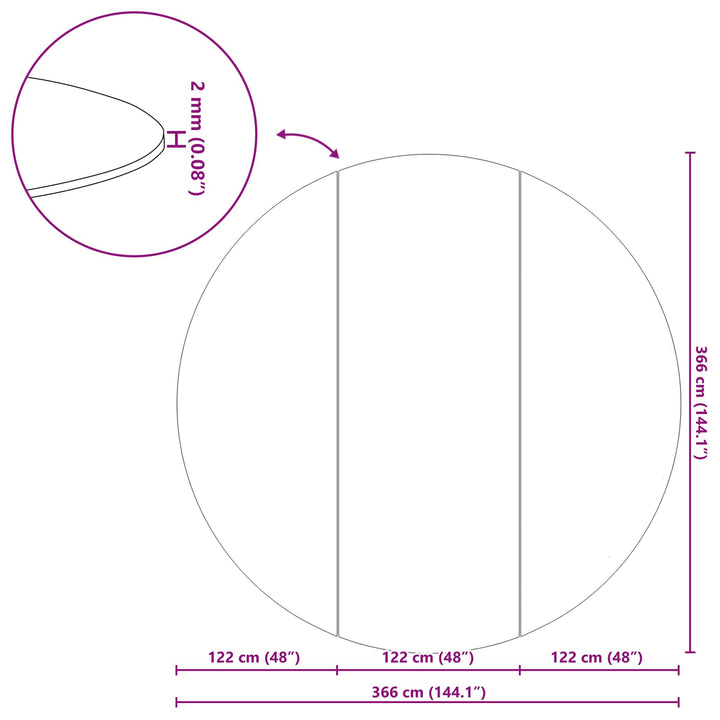 Pool Bundark Sort Ø 366 cm Non-woven stof