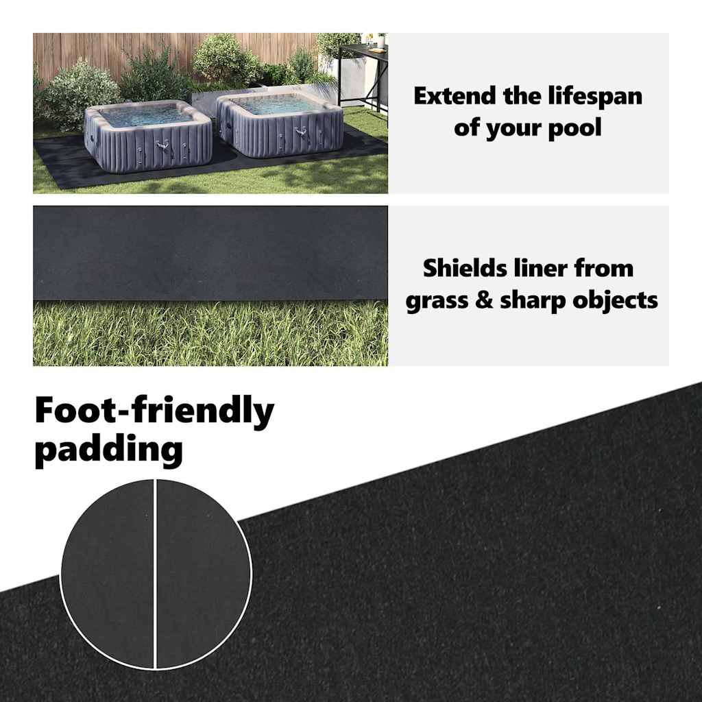 Pool Bundark Sort 500 x 250 x 0,1 cm Non-woven stof