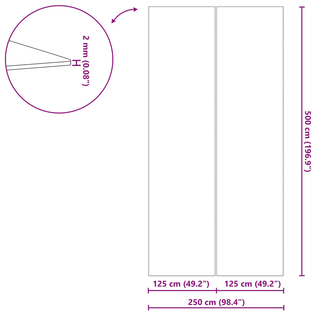 Pool Bundark Sort 500 x 250 x 0,1 cm Non-woven stof