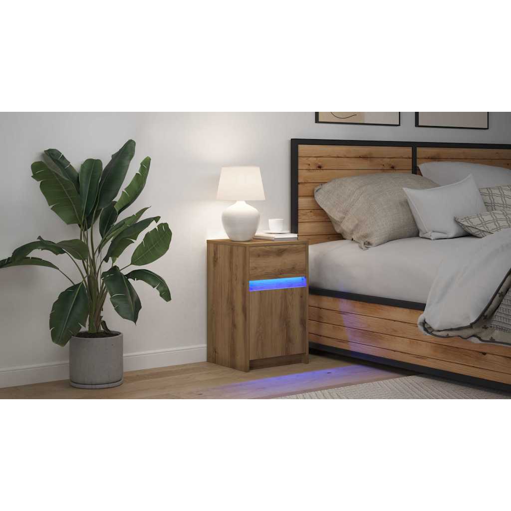 LED Sengeskab artisan eg 38 x 34 x 61 cm Konstrueret træ