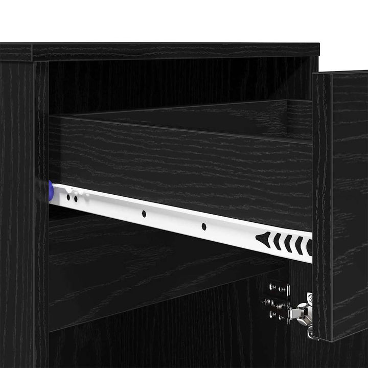 LED Sengeskab Sort eg 38 x 34 x 61 cm Konstrueret træ