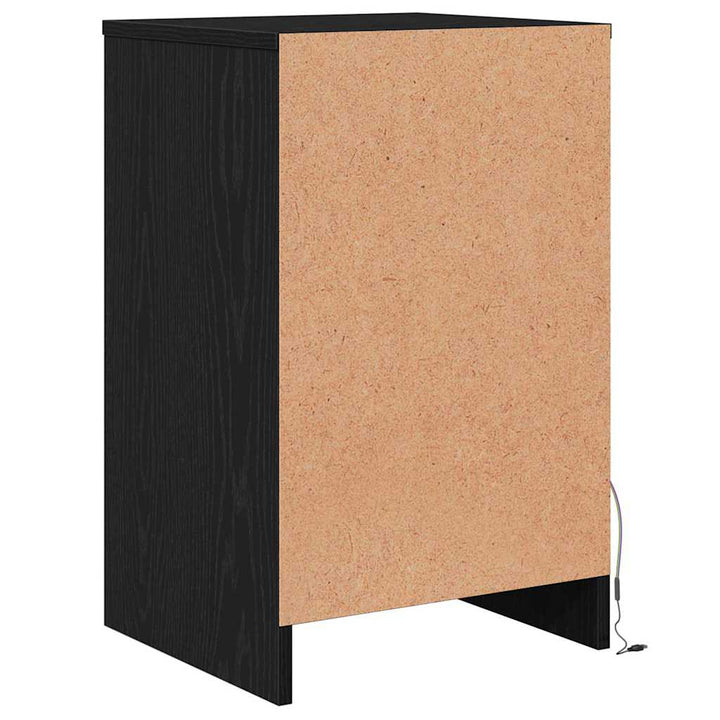 LED Sengeskab 2 stk. Sort eg 38 x 34 x 61 cm Konstrueret træ