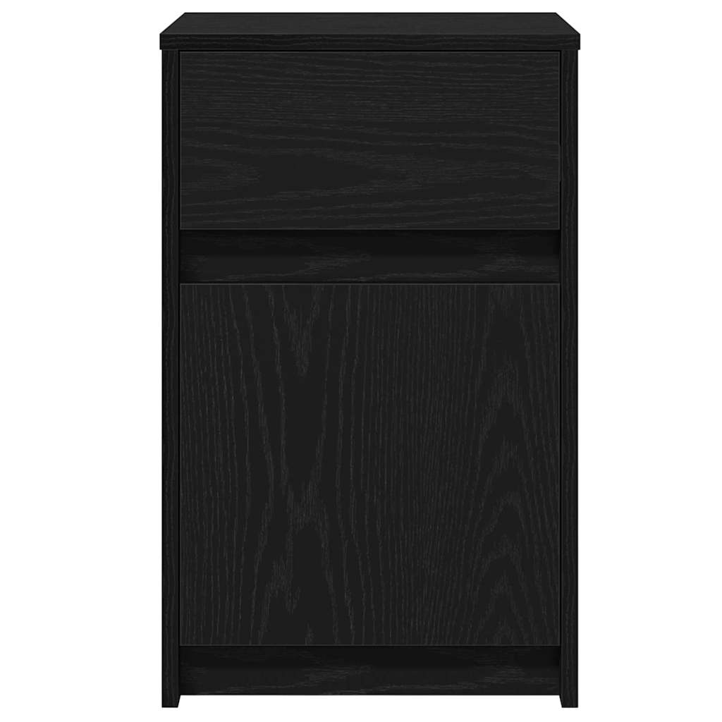 LED Sengeskab 2 stk. Sort eg 38 x 34 x 61 cm Konstrueret træ