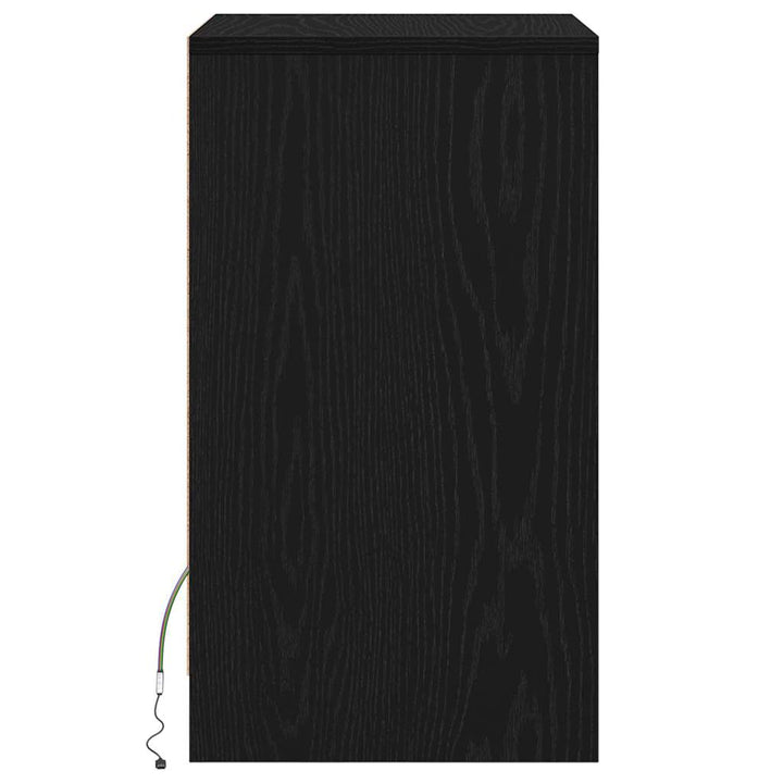 LED Sengeskab 2 pcs Sort eg 38 x 34 x 61 cm Konstrueret træ