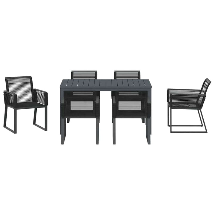 Have Spisebordssæt 7 stk. Sort polyrattan