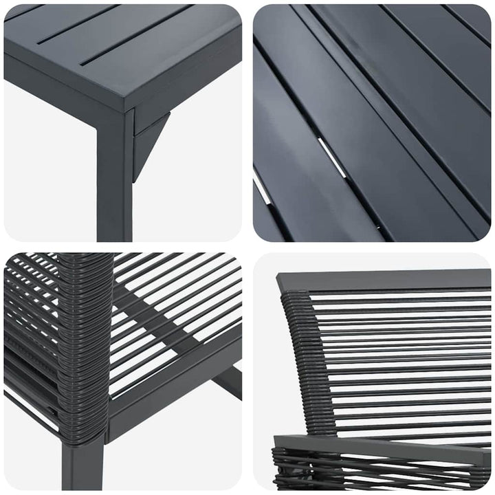 Have Spisebordssæt 9 stk. Sort polyrattan