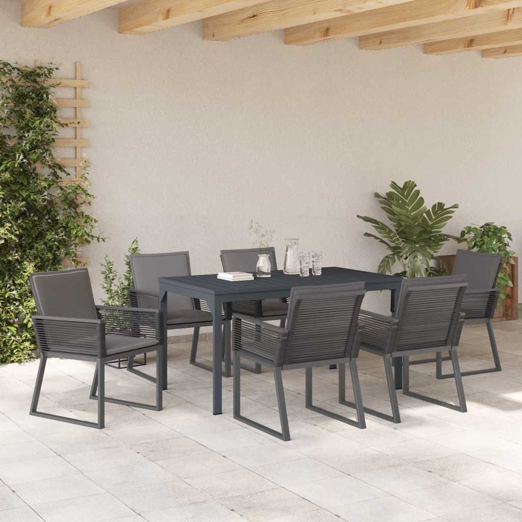 Have Spisebordssæt 7 stk. Antracit polyrattan