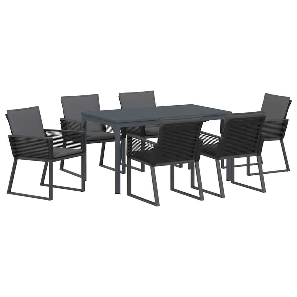 Have Spisebordssæt 7 stk. Antracit polyrattan