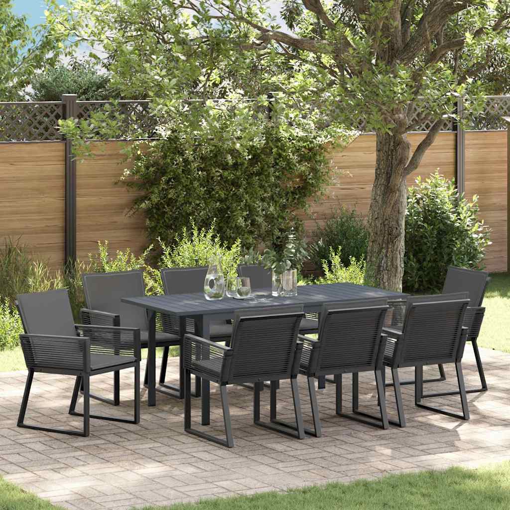 Have Spisebordssæt 9 stk. Antracit polyrattan