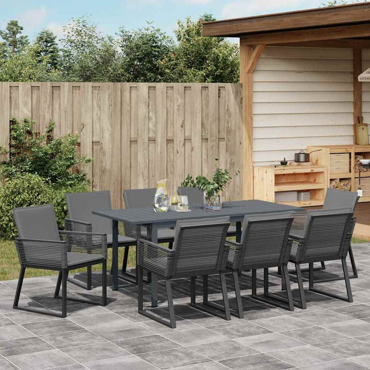 Have Spisebordssæt 9 stk. Antracit polyrattan