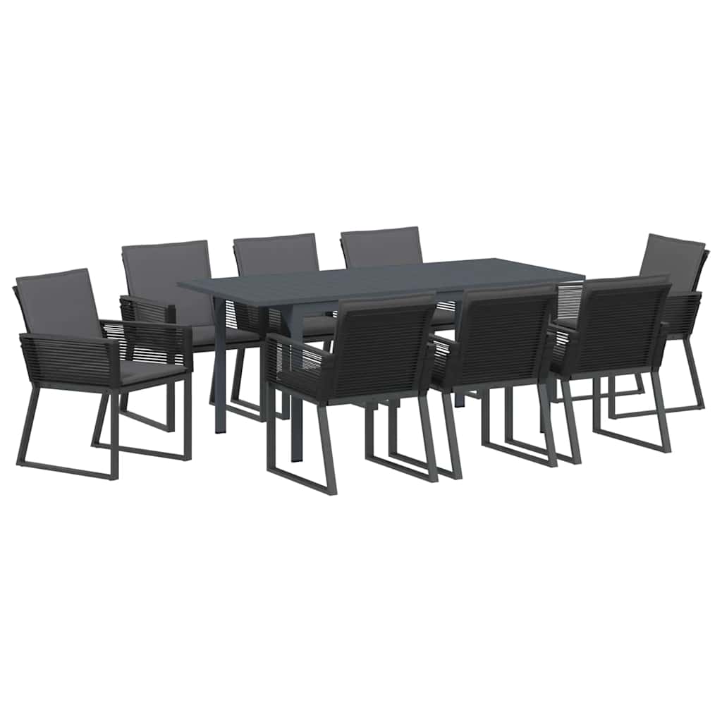 Have Spisebordssæt 9 stk. Antracit polyrattan