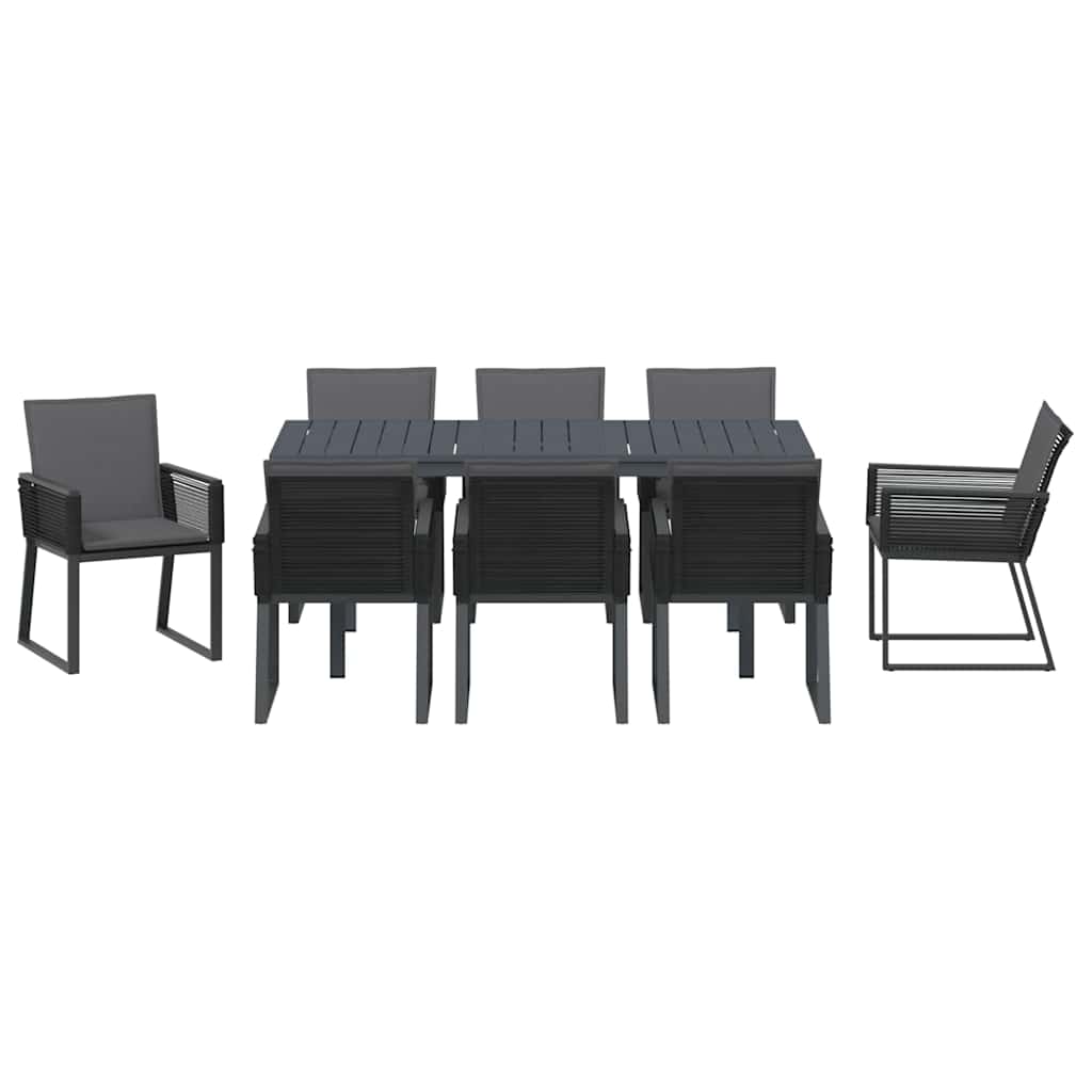Have Spisebordssæt 9 stk. Antracit polyrattan
