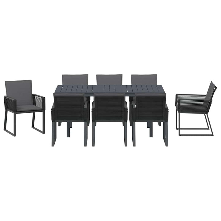Have Spisebordssæt 9 stk. Antracit polyrattan