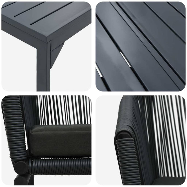 Have Spisebordssæt 7 stk. Sort polyrattan