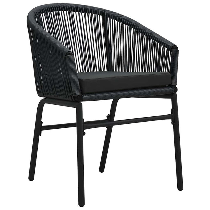Have Spisebordssæt 7 stk. Sort polyrattan