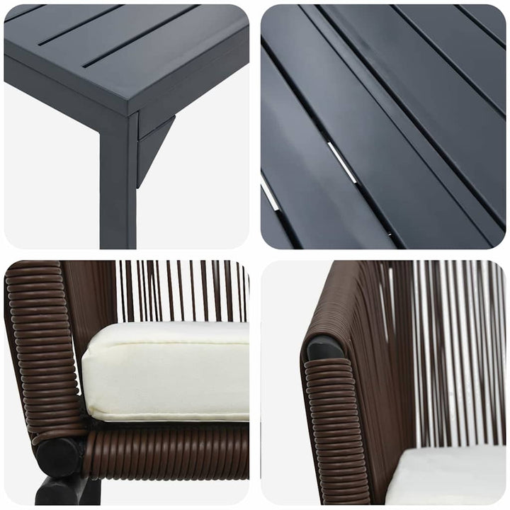 Have Spisebordssæt 7 stk. Brun polyrattan