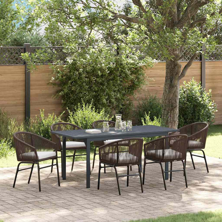 Have Spisebordssæt 7 stk. Brun polyrattan