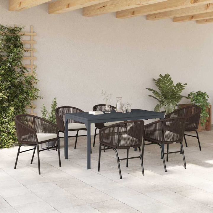 Have Spisebordssæt 7 stk. Brun polyrattan