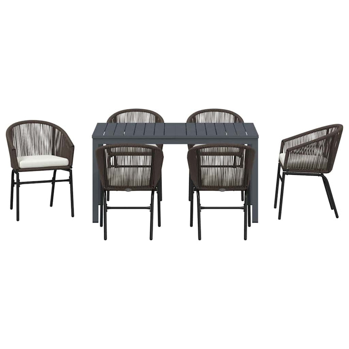 Have Spisebordssæt 7 stk. Brun polyrattan