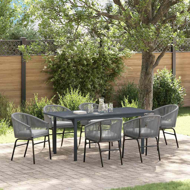 Have Spisebordssæt 7 stk. Grå polyrattan