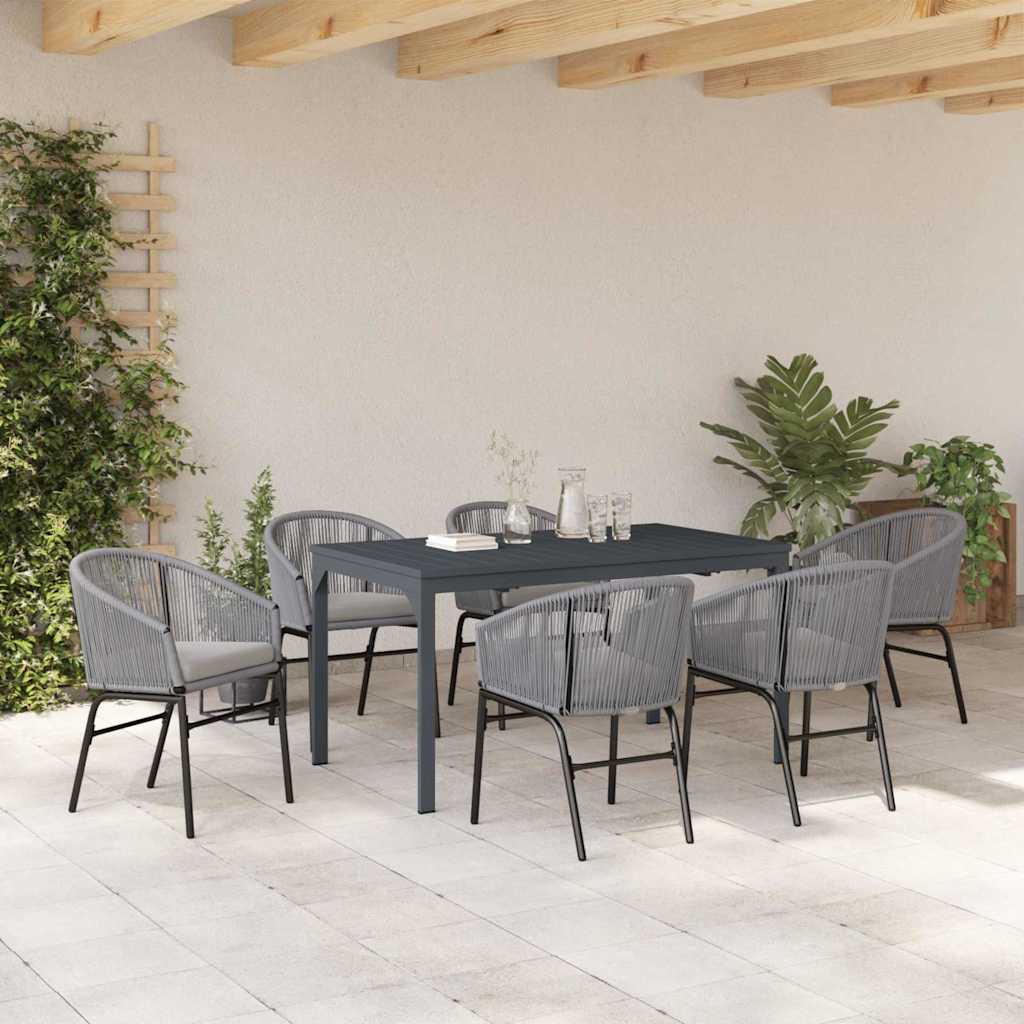 Have Spisebordssæt 7 stk. Grå polyrattan