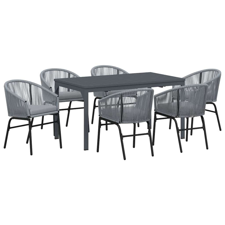 Have Spisebordssæt 7 stk. Grå polyrattan