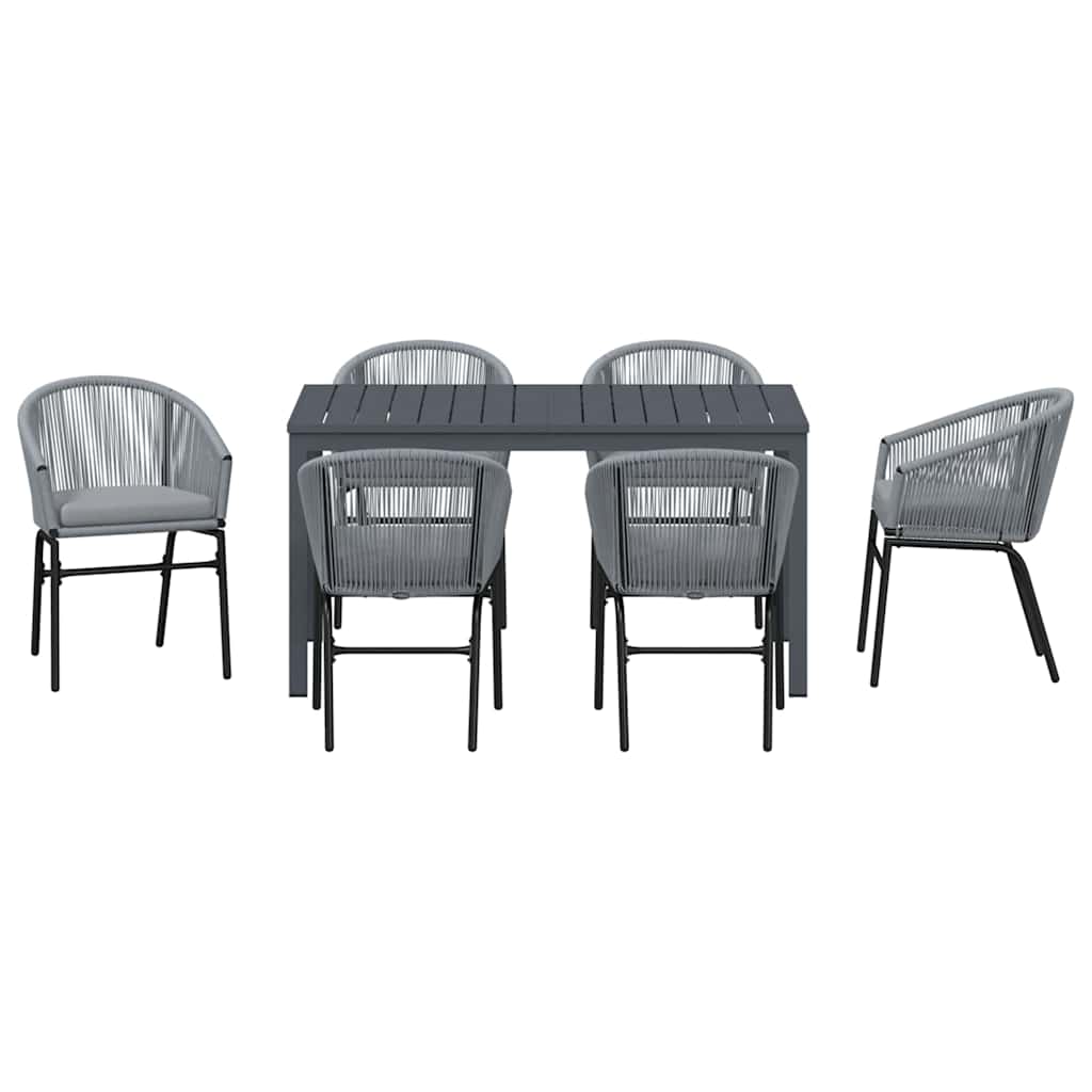 Have Spisebordssæt 7 stk. Grå polyrattan