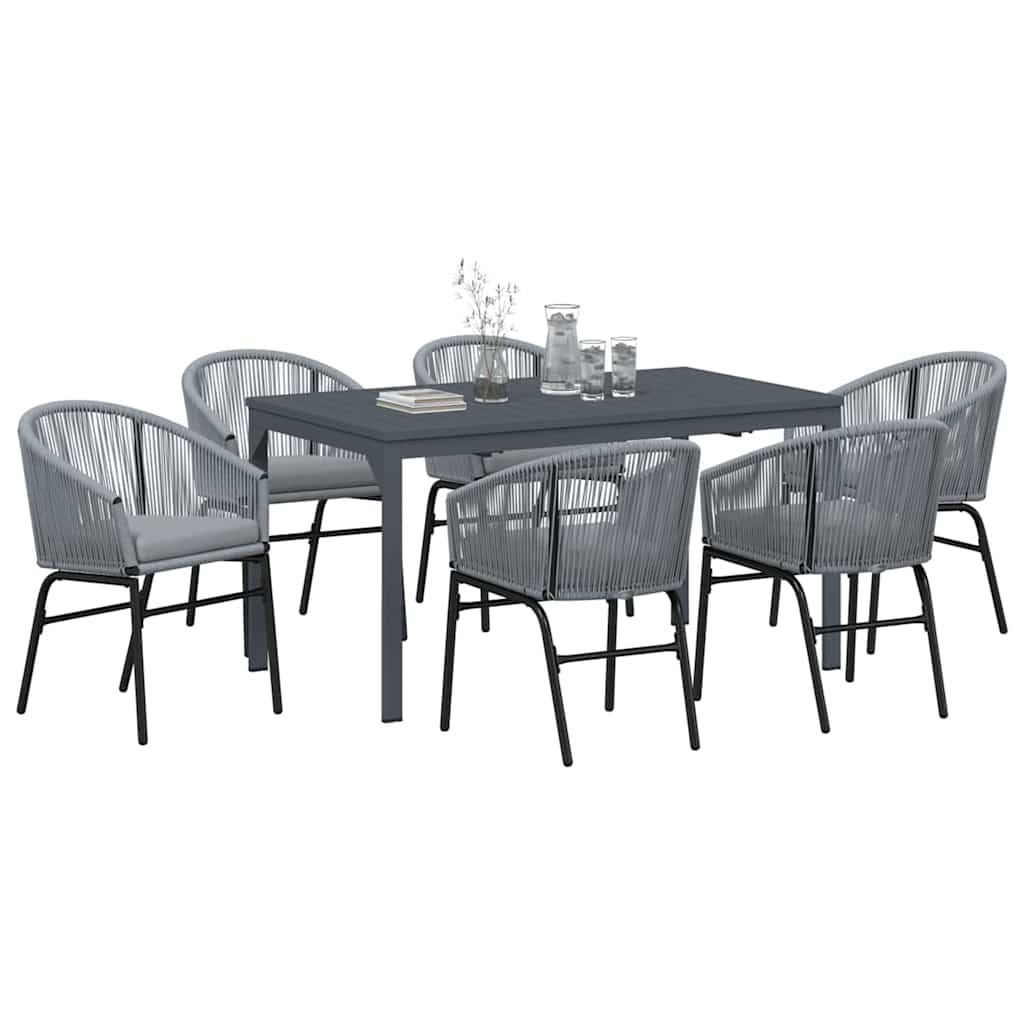Have Spisebordssæt 7 stk. Grå polyrattan