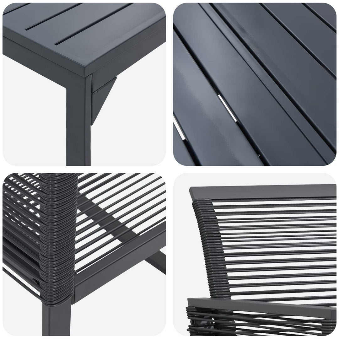 Have Spisebordssæt 9 stk. Sort polyrattan