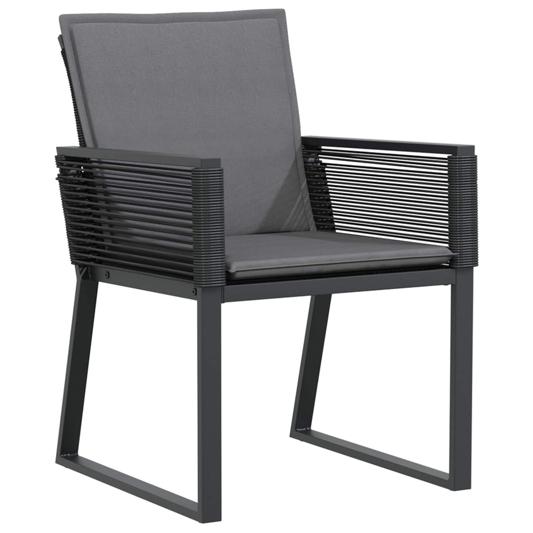 Have Spisebordssæt 9 stk. Sort polyrattan