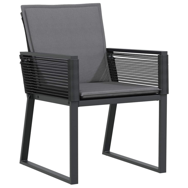 Have Spisebordssæt 9 stk. Sort polyrattan