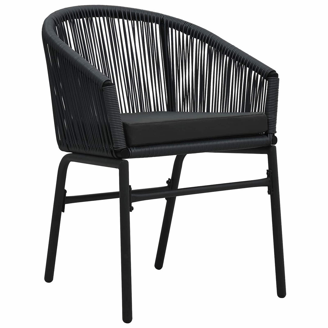 Have Spisebordssæt 9 stk. Sort polyrattan