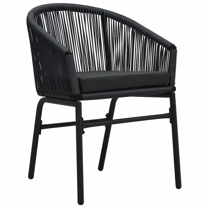 Have Spisebordssæt 9 stk. Sort polyrattan