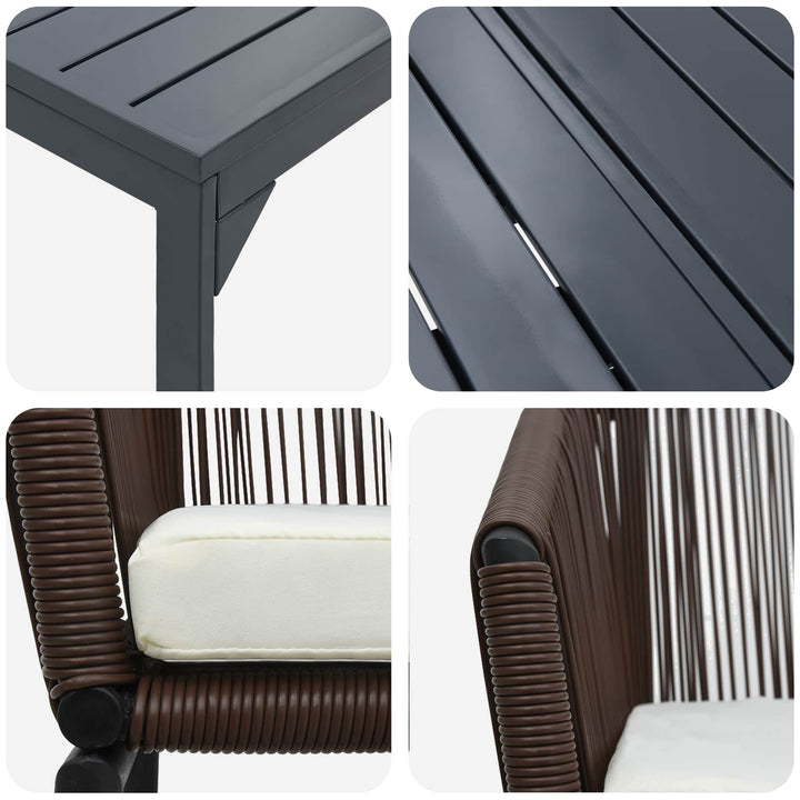 Have Spisebordssæt 9 stk. Brun polyrattan