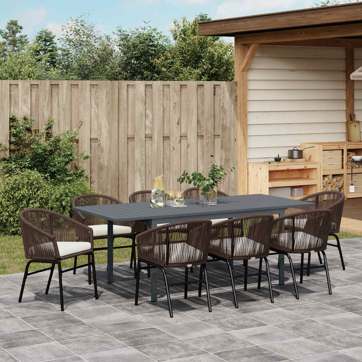 Have Spisebordssæt 9 stk. Brun polyrattan