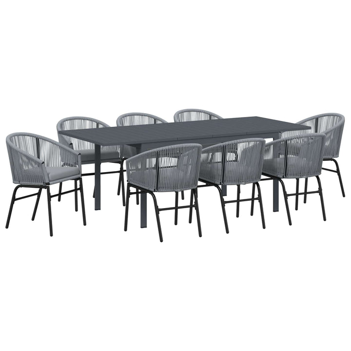 Have Spisebordssæt 9 stk. Grå polyrattan