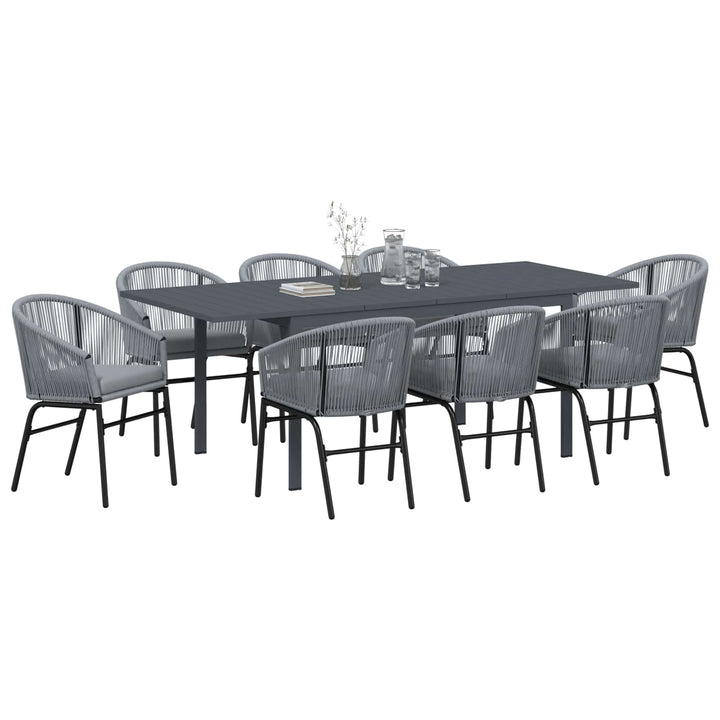 Have Spisebordssæt 9 stk. Grå polyrattan