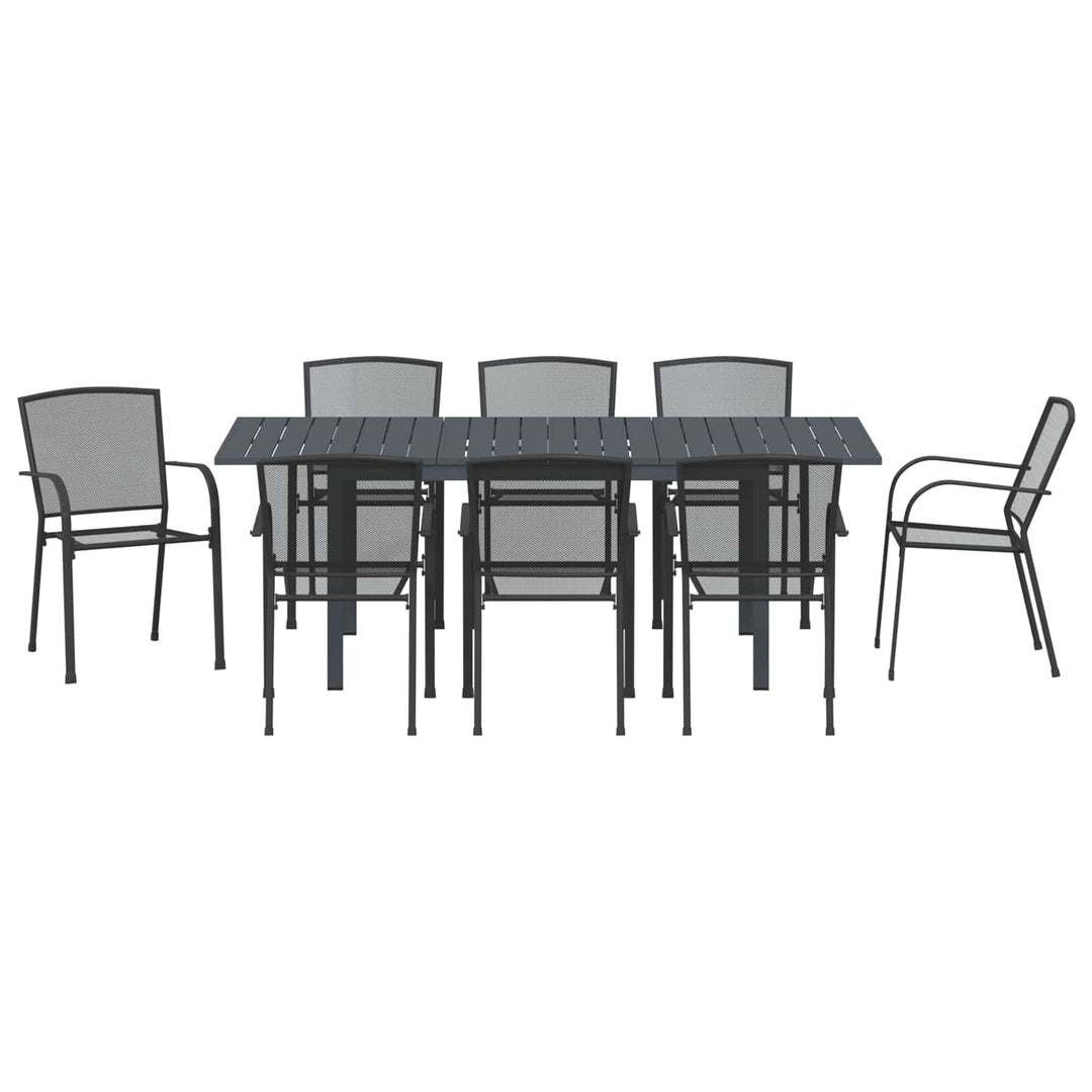 Have Spisebordssæt 9 pcs Antracit Stål