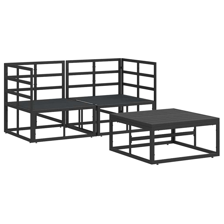 Havesofa Sæt 3 pcs Sort Metal