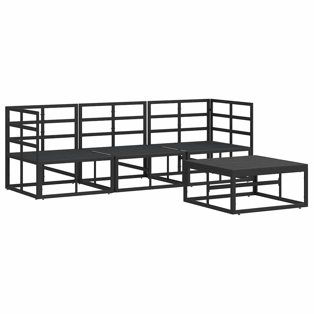 Havesofa Sæt 4 pcs Sort Metal