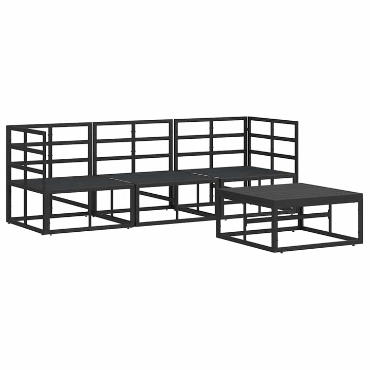 Havesofa Sæt 4 pcs Sort Metal