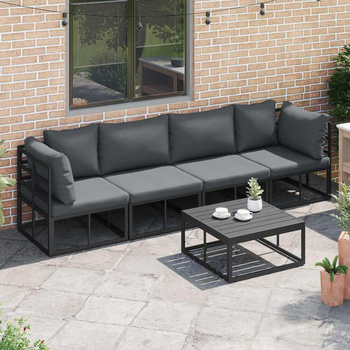 Havesofa Sæt 4 pcs Sort Metal