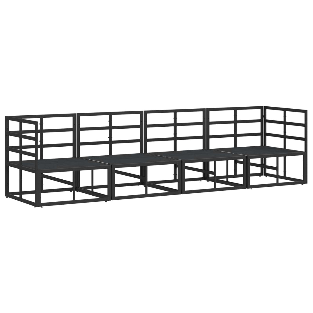 Havesofa Sæt 4 pcs Sort Metal