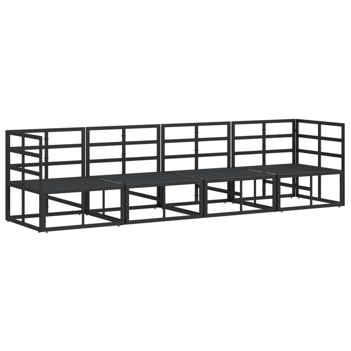 Havesofa Sæt 4 pcs Sort Metal